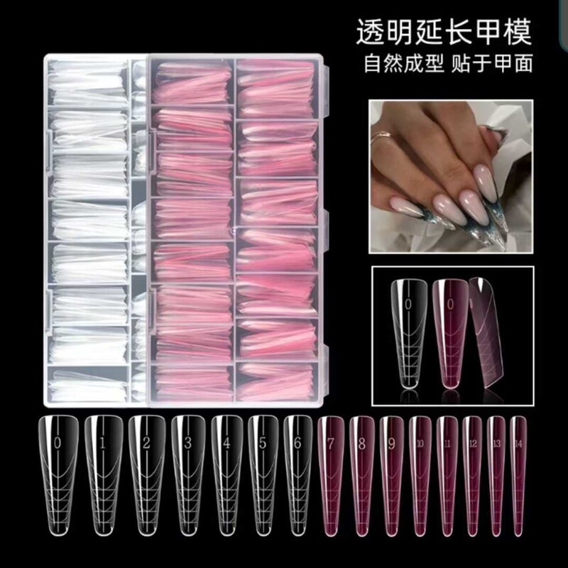 New nail mold crystal extension paperless rapid phototherapy extension nail 150 suit boxed wholesale cross-border