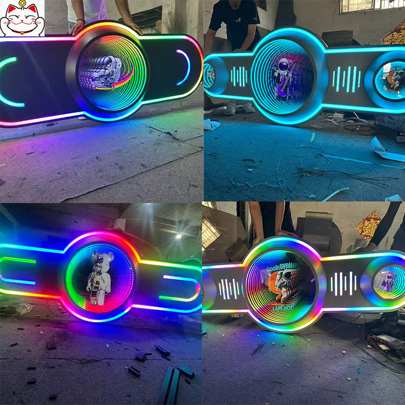 Módulo personalizado espejo de abismo, laoscópio, KTV bar, clubhouse, caja de lámpara luminosa dinámica tridimensional, módulo de metal integrado