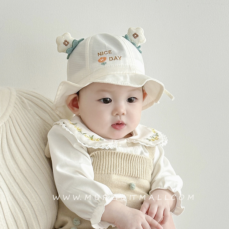 Sombrero bebé primavera y otoño mujer algodón pescador gorra princesa encantadora gorra ajustable sombrero sombrero sombrero solar sombrero