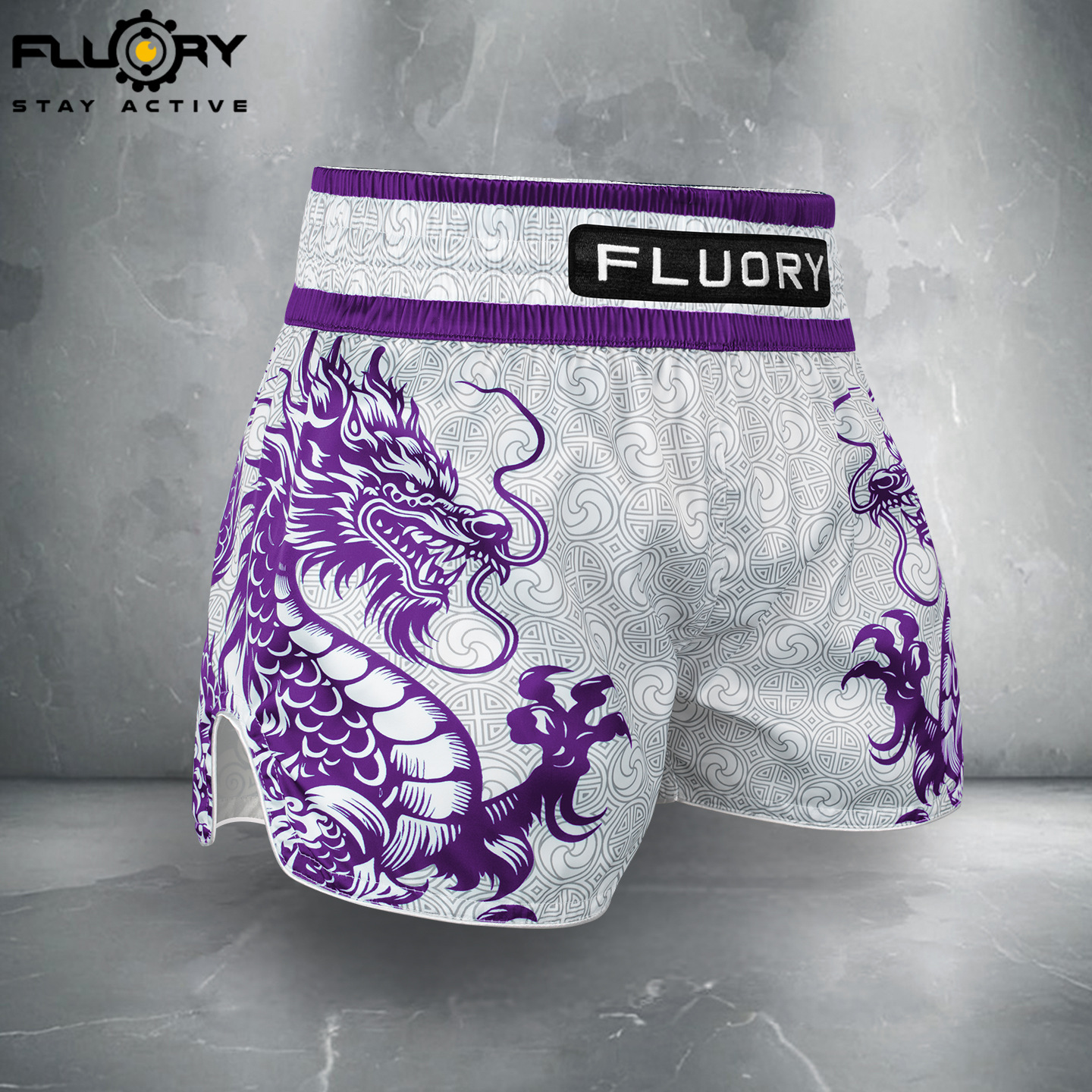 Fluory Muay Thai Shorts Sanda Fighting Training Kidsren's Adult Boxing Shorts Dragon Print