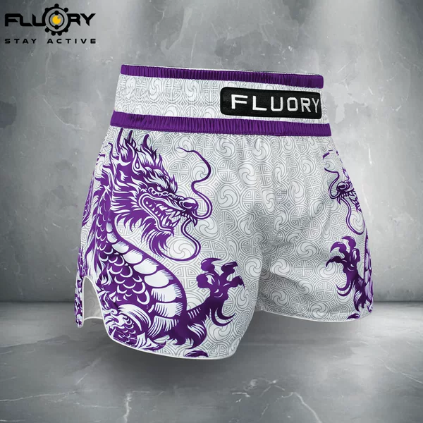Fluory Muay Thai Shorts Sanda Fighting Training Kidsren's Adult Boxing Shorts Dragon Print