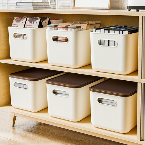 Japanese-style pure white minimalist storage box with lid storage chest toy cosmetic storage carry-on storage basket trending dropshipping