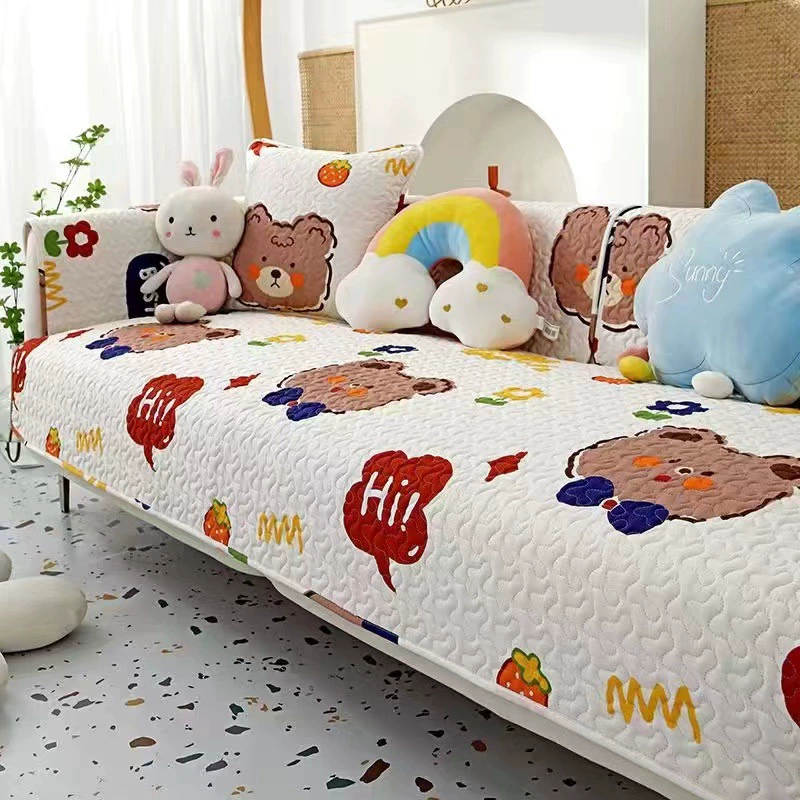 Ткань Хлопковая подушка для дивана Чехол для полотенца для дивана Тканевый чехол Нескользящая универсальная подушка Four Seasons Милый простой скандинавский стиль