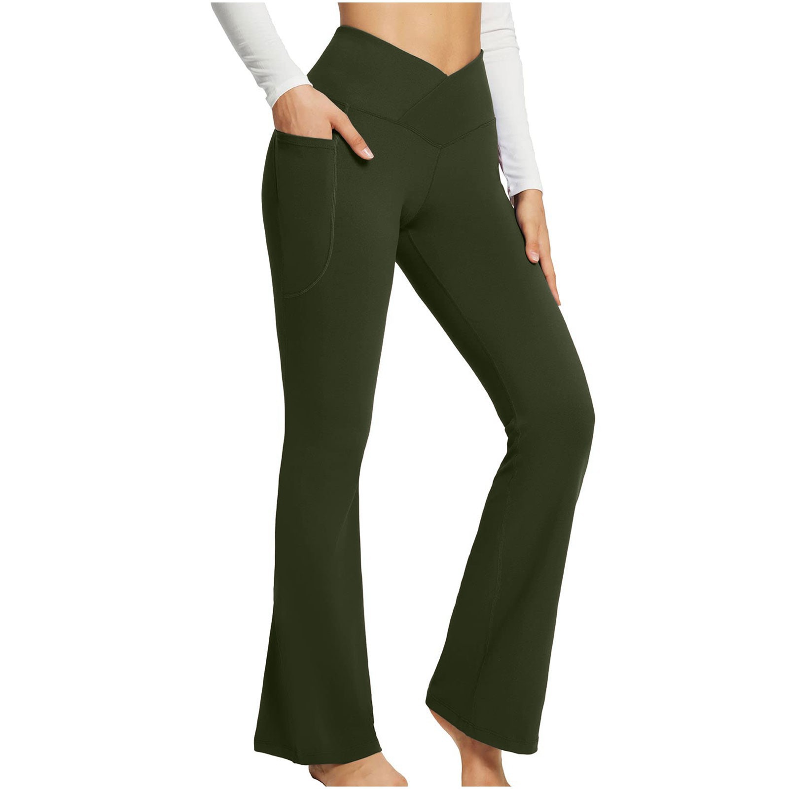 Women's Daily Fashion Solid Color Full Length Pocket Flared Pants display picture 45