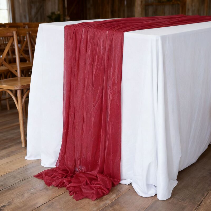 テーブルの旗のカーテンのカーテンの美人の糸のバリの紗の結婚式の誕生日のパーティーの活動は食卓の縮みの布の雪のテーブルクロスを飾ります。|undefined