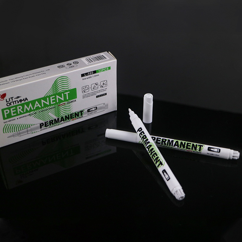 Pluma de marcado blanco impermeable arte de alto brillo pluma de secado rápido pintura a base de agua cepillo borrable nuevo 1MM pluma de marcado al por mayor