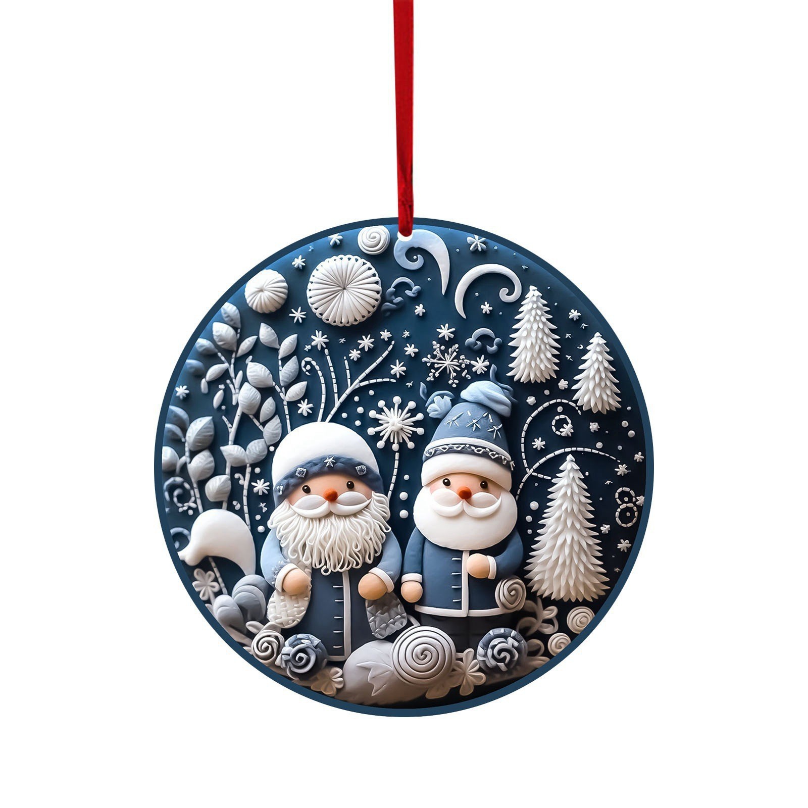 Nuevos productos transfronterizos de Navidad disco azul muñeco de nieve alce árbol de Navidad colgante decoración colgante redondo acrílico