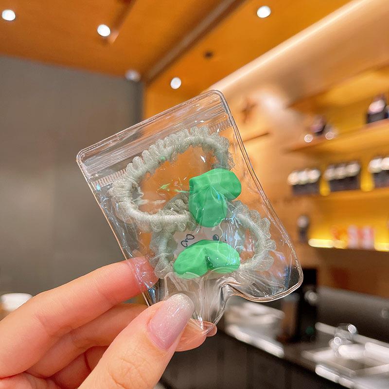 Banda de pelo de intestino delgado de dibujos animados para niños Coreano lindo lazo banda de goma para cabello Niñas bebé no duele cuerda de pelo tocado al por mayor