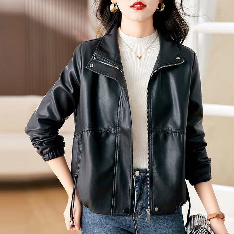 High-End Versatile Women's Leather Jacket, High-Quality Fashionable Casual Stylish Jacket, Autumn and Winter Brand Genuine Leather Motorcycle Jacket High-End Versatile Women's Leather Jacket, High-Quality Fashionable Casual Stylish Jacket, Autumn and Winter Brand Genuine Leather Motorcycle Jacket