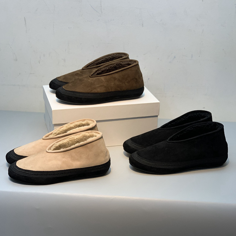 Original Goods! Niche Row Style Design Wool Snow Boots Mid-Top Flats Winter Warm Home Cotton Shoes Original Goods! Niche Row Style Design Wool Snow Boots Mid-Top Flats Winter Warm Home Cotton Shoes