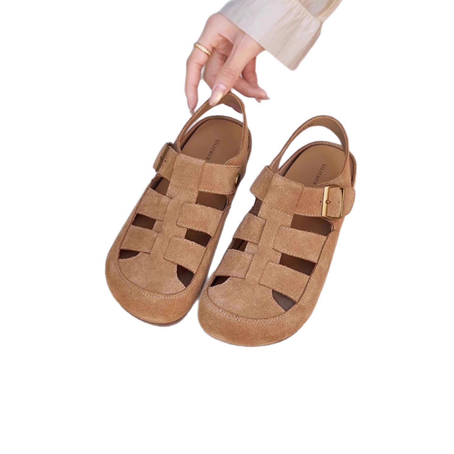 [La marea no es sur] Roman Clear Sky ● Sandalias romanas huecas de terciopelo de vaca