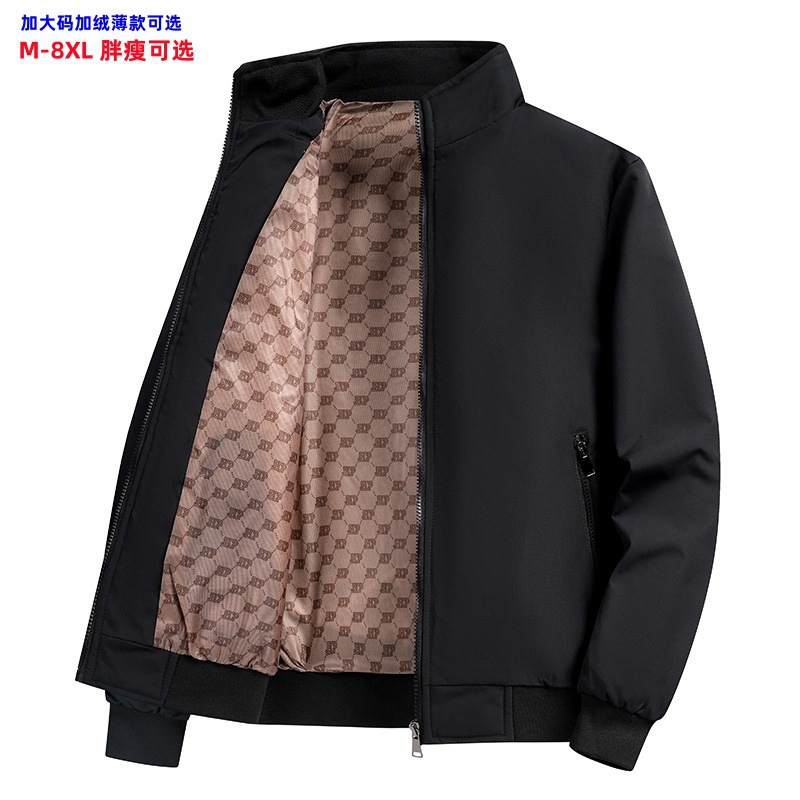M-8XL plus fat talla grande chaqueta casual de cuello alto de nuevo estilo para hombre otoño e invierno moda salvaje chaqueta suelta fábrica