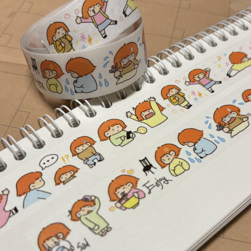 Dengdeng Island Original Washi Tape Daily Life Cute Little People Little Girl Journal Decoration