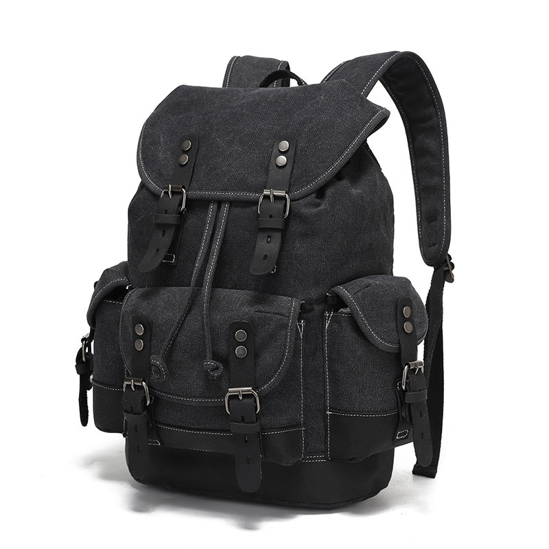 Mochila para hombres y mujeres mochilas deportivas al aire libre bolsa de viaje sobre cera lona impermeable bolsa de computadora de viaje al por mayor