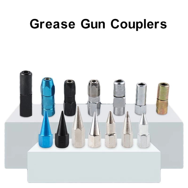 厂家直销29mm蓝白锌黄油枪头 钢尖嘴注油枪头 平嘴配件枪头气动