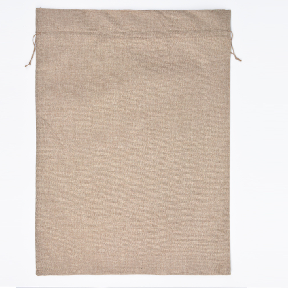 Vintage bolsa de lino cordón Navidad regalo artesanía joyería embalaje imitación Lino pequeño bolso de lino fábrica al por mayor