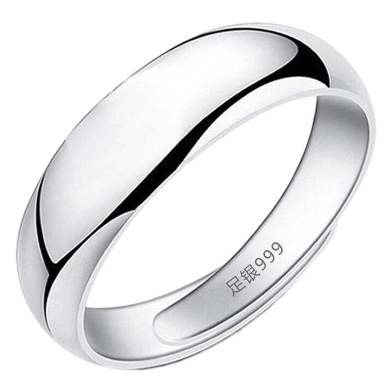 Yiyuan jewelry silver-plated ring couple's glossy ring 925 open ring simple fashion factory direct sales
