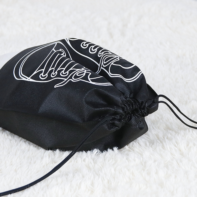 Bolsa de cordón no tejida bolsa de zapatos con cordón de viaje bolsa de almacenamiento a prueba de polvo bolsa de Zapatos azul oscuro bolsa de embalaje de zapatillas
