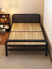 折りたたみベッド シングルベッド 無垢材 シンプルベッド 家庭用 昼寝 大人 昼寝 強化鉄フレーム ダブル 1.2m 小型ベッド