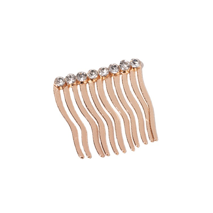 Nueva moda peine para el cabello accesorios para el cabello estilo ins femenino SIETE DIENTES con incrustaciones de metal perla tapón para el cabello simple antideslizantes Bangs peine de horquilla