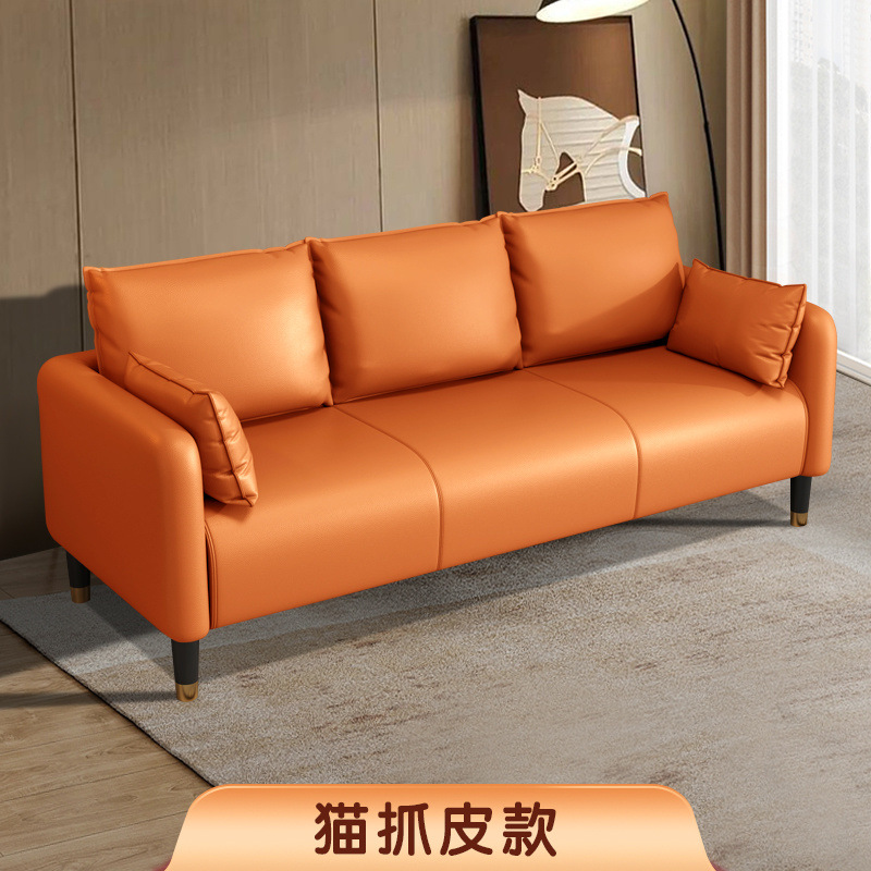 Sofá de piel de gato pequeño tipo sala de estar doble triple alquiler apartamento simple tienda de ropa en línea popularidad pequeña