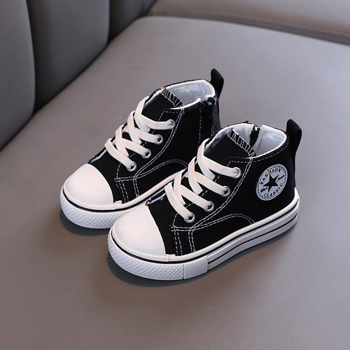 Children's canvas shoes  spring and autumn new boys' casual shoes Korean style girls' mid-top canvas shoes children's sneakers