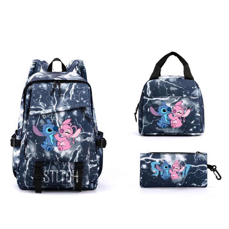 Star Baby Stitch mochila bolsas de almuerzo + bolsas de bolsillo bolsas de hombro bolsas escolares de tres piezas