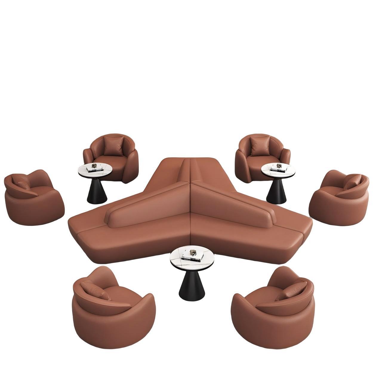 Sofá de tarjeta de ocio celebridad en línea sala de espera club de lujo ligero sofá multicasa mesa y silla combinación de oficina para recepción de invitados