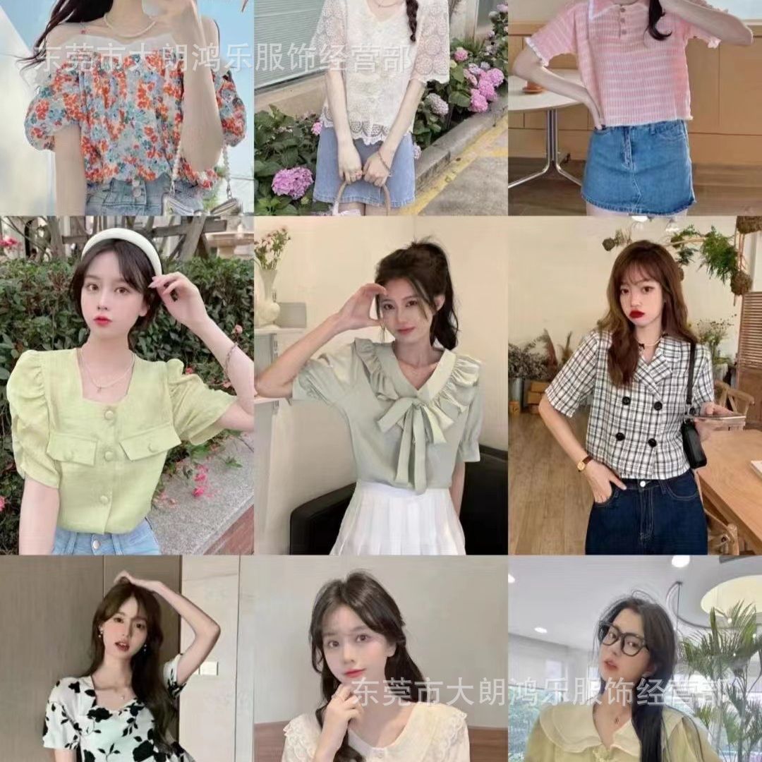 Summer women's Korean version of short sleeve chiffon shirt women's Korean version of the shirt pretty girl jacket small shirt live stall wholesale supply