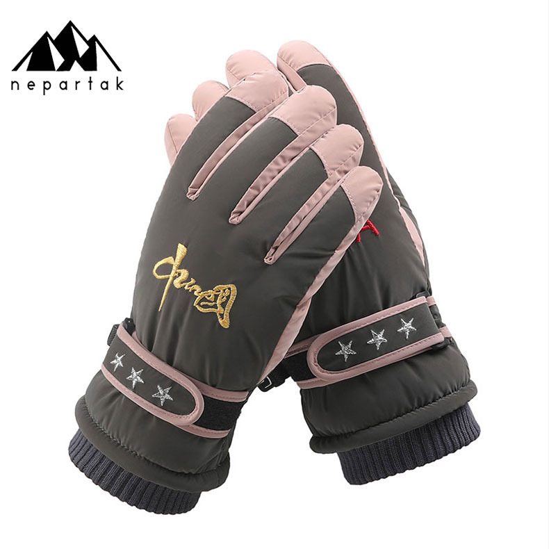 Winter skiing windproof sports anti fall cycg outdoor Y9 cute warm split finger thick gloves_voghion.com