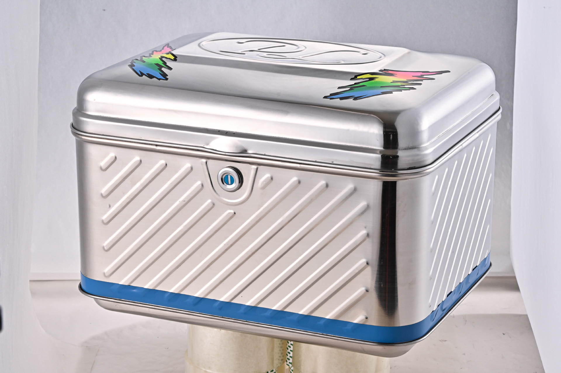 PL cuadrado impreso Acero inoxidable motocicleta tronco pequeño coche eléctrico bicicleta ligera y duradera