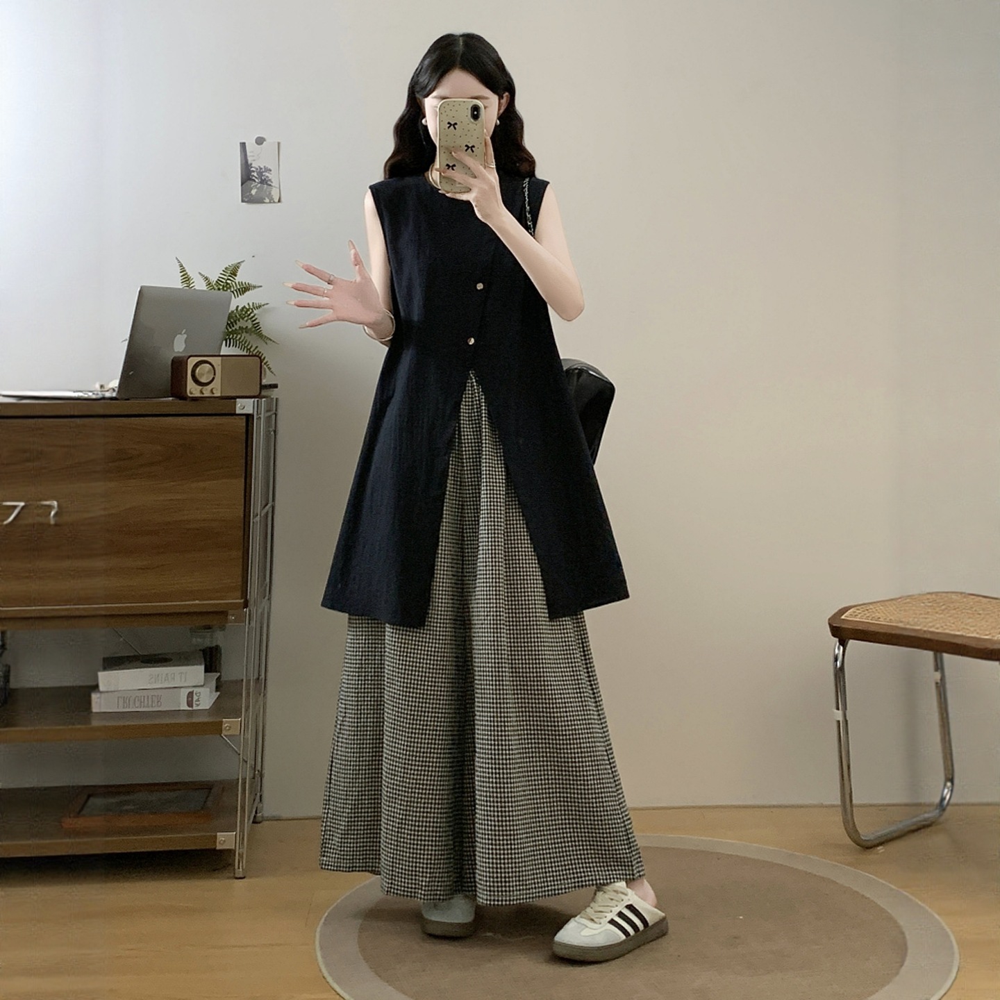 탑+스커트팬츠 [패셔너블한 고급어깨/핫스타일/여름옷/여성스타일/연예인스타일/인터넷 연예인/캐주얼/완전세트/패셔너블/가벼움