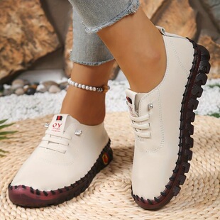 G 91252 Handmade Stitch Soft Sole Flats �ֹ��p��ƽ��Ь
