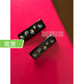 MONA 新中式复古 花朵方形高级感时尚发夹发饰 单个