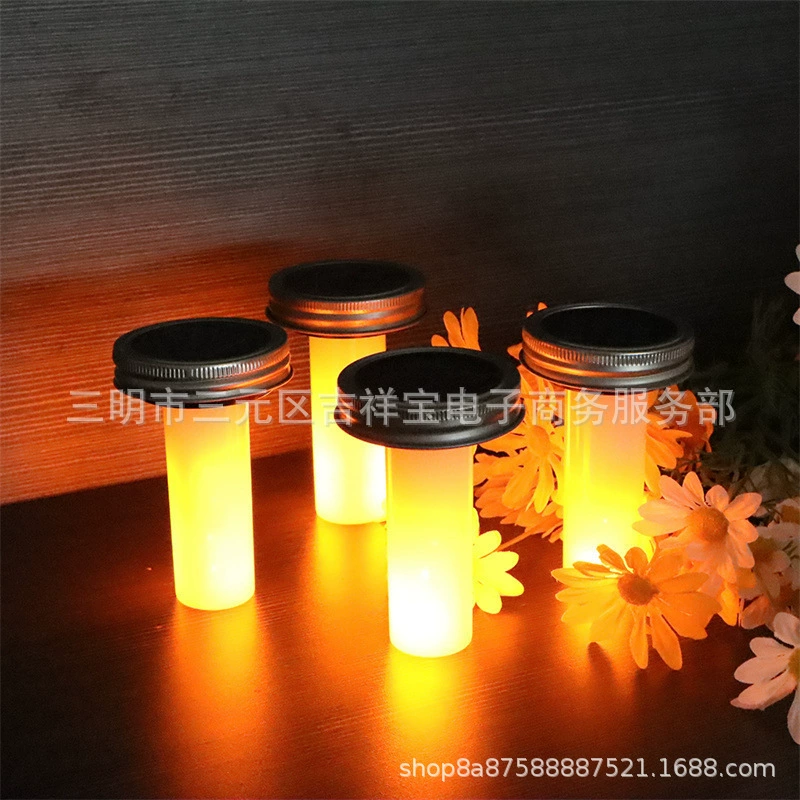 Новый креативный имитационный эффект пламени Мейсон крышка на открытом воздухе домашний декор Солнечная крышка от бутылки Мейсон световой двор