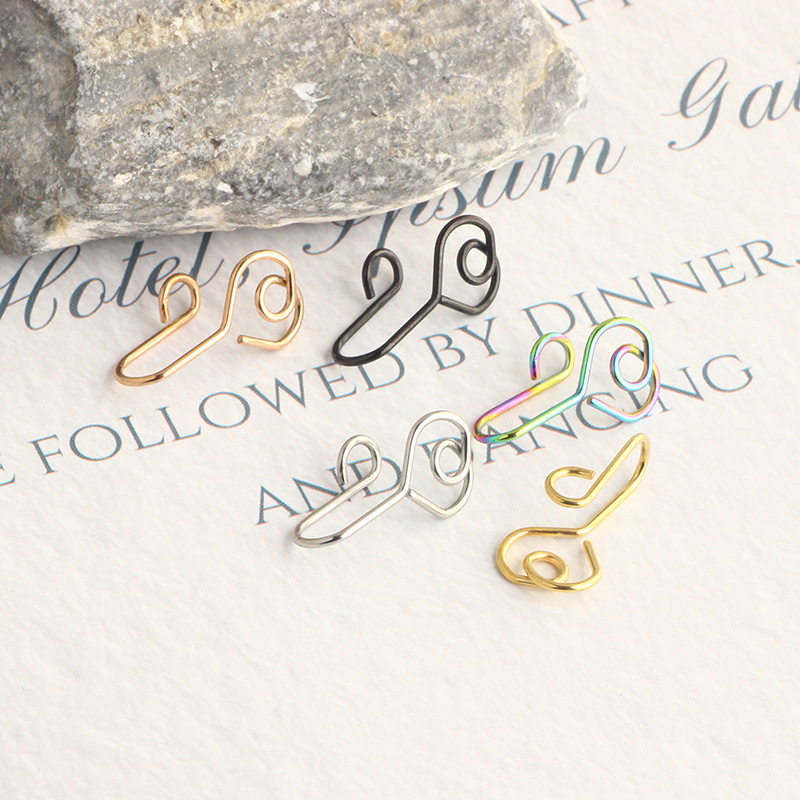 Simple Style Solid Color Stainless Steel Nose Ring 1 Piece