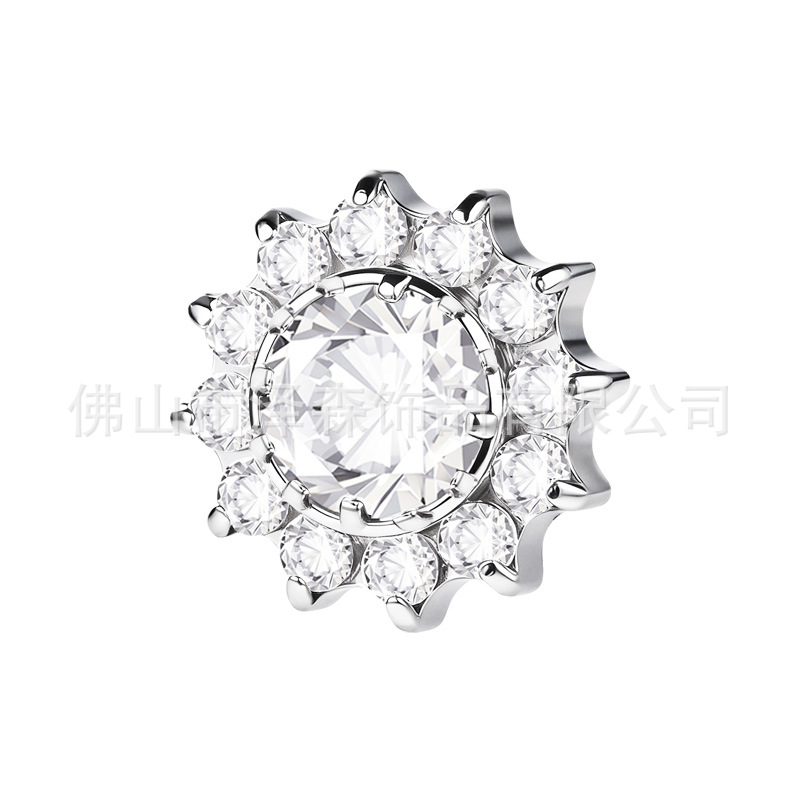 G23 Titanium Sunflower Ear Cartilage Stud 5A Zircon Sparkling High-End Piercing Jewelry Replacement Head detail image 7
