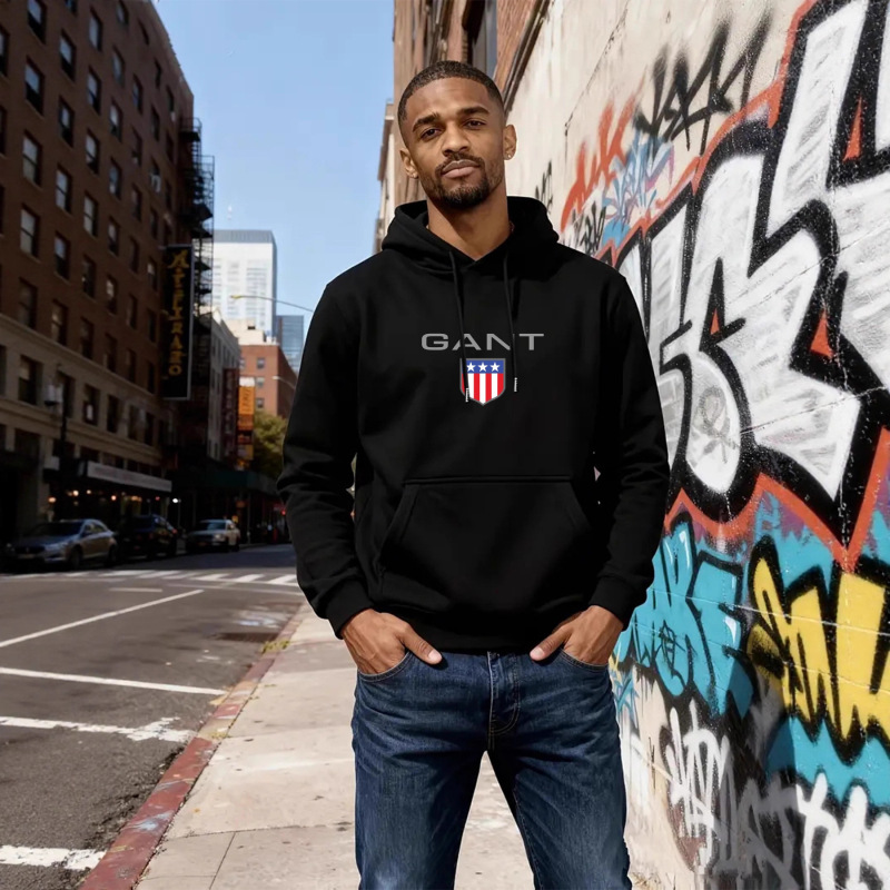 26 New Cross-Border Models 250g Ribbed Sweatshirt Hoodie with Kangaroo Pocket Unisex Custom Logo Wholesale