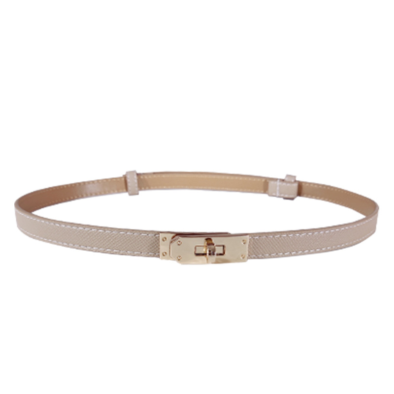 Cinturón Delgado Vestido retro de mujer abrigo suéter traje cintura del todo fósforo simple hebilla dorada Kelly hogar H cinturón