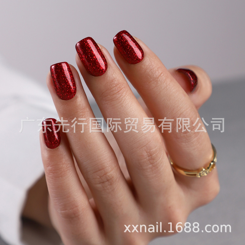 32Pcs Nails 16Size Gel Soft Nail Finished Diamond Press Fake Nail Manicure Patch Wearable Nail Patch