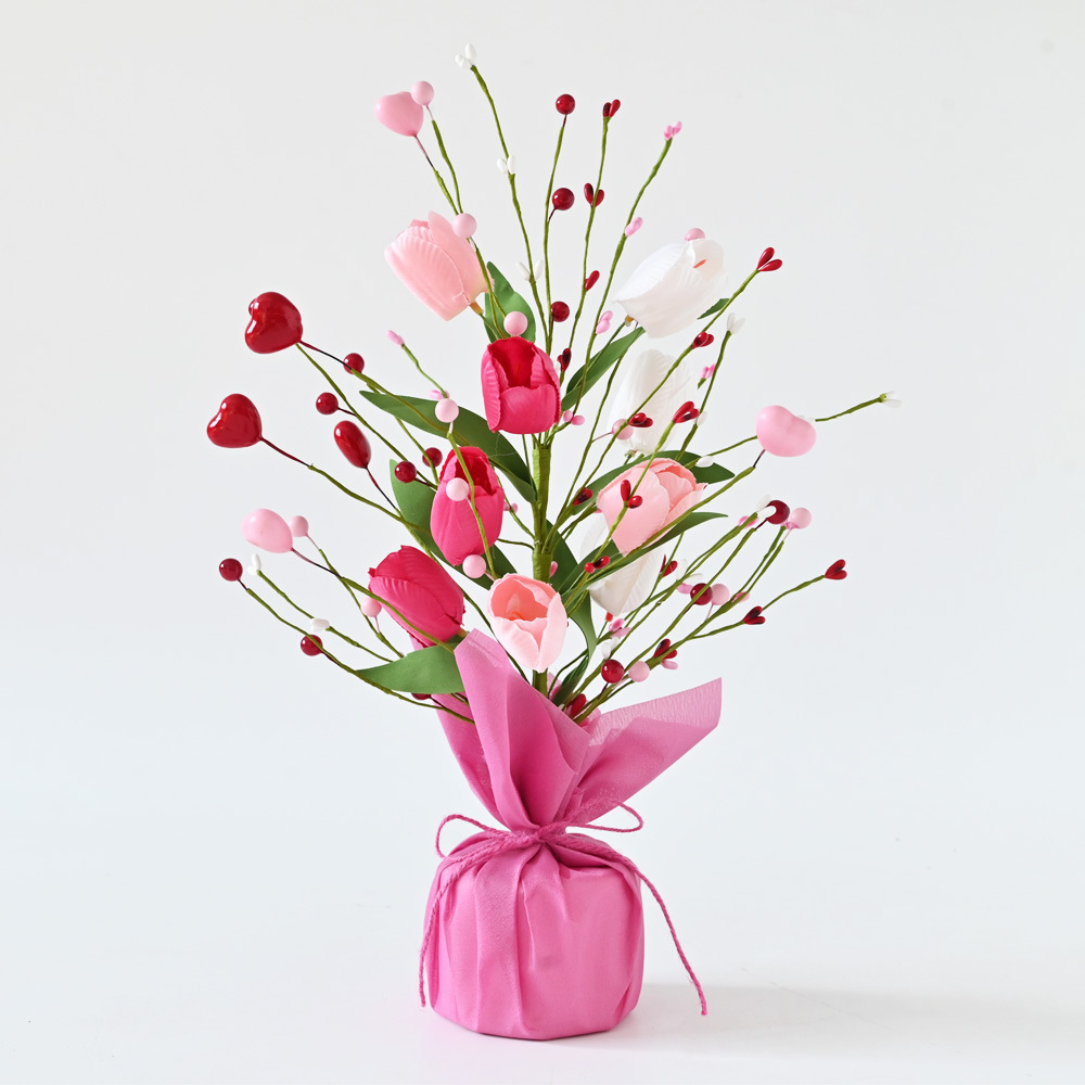 Amazonas 2025 flores simuladas tulipanes Día de San Valentín amor bayas enchufado ramas Día de la Madre Amazon transfronterizo