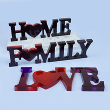 现货HOME FAMILY LOVE树脂diy摆件英文镜面模具 字母滴胶硅胶模具