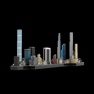 Moc-136555 1/2000 Scale New York Billionaire Street Building Block Set 1393 Particle Number