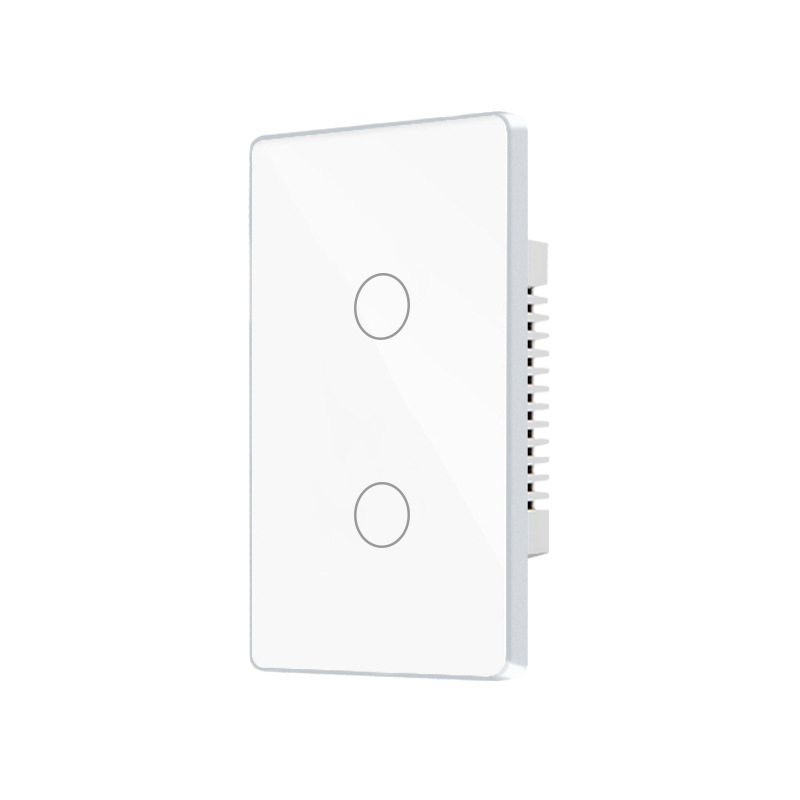 Interruptor Táctil Inteligente WiFi Tuya Tipo 120 Estándar Estadounidense, Marco de Aleación de Aluminio, Control Remoto por Aplicación, Control por Voz con Alexa