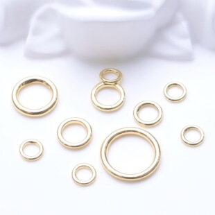 18K����ɫ�o�p�]�ڈAȦ4mm5mm�~Ȧ�hDIY����朴�����β�B�ӭh