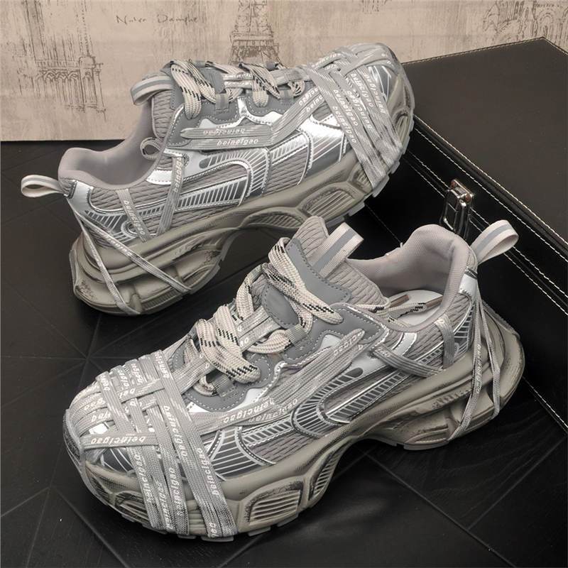 2025 New Men's Shoes Fashion Casual Mesh Splicing Trendy Comfortable Breathable Low-Top Dad Shoes Thick Sole Inner 2025 New Men's Shoes Fashion Casual Mesh Splicing Trendy Comfortable Breathable Low-Top Dad Shoes Thick Sole Inner