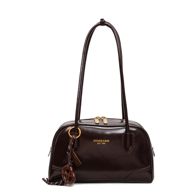 Bolso retro transfronterizo bolso de bolos de alta calidad para mujeres otoño y invierno 2025 nueva moda ocio bolso axilar de hombro único