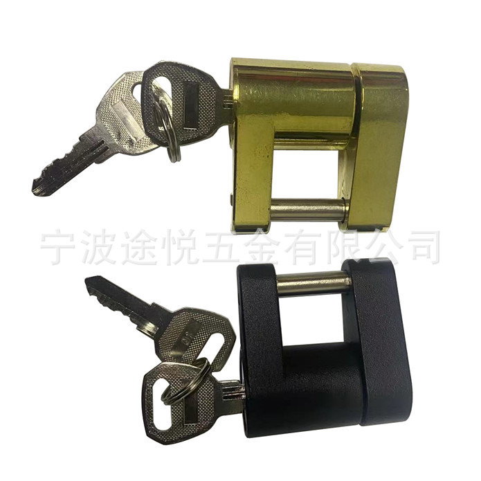 Factory supply small trailer lock/brass/trailer coupler lock RV lock trailer lock black