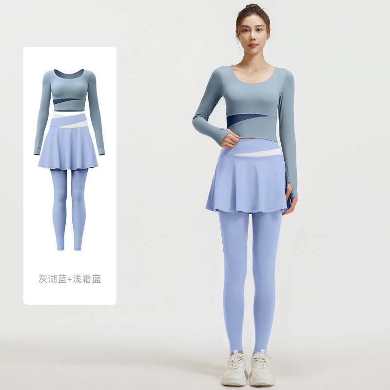 Conjunto de Yoga Juyitang para Primavera y Otoño, Ropa Deportiva Ajustada, Antideslizante, para Correr en Interiores, para Mujer