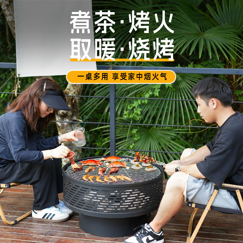 Artesano al aire libre horno Luolai horno de barbacoa de jardín horno de barbacoa de jardín quemador de fuego horno de campamento salvaje